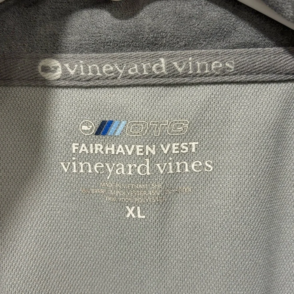 Vineyard Vines Men’s Fairhaven Vest Golf Gray Camo OTG Performance Zip Up Sport